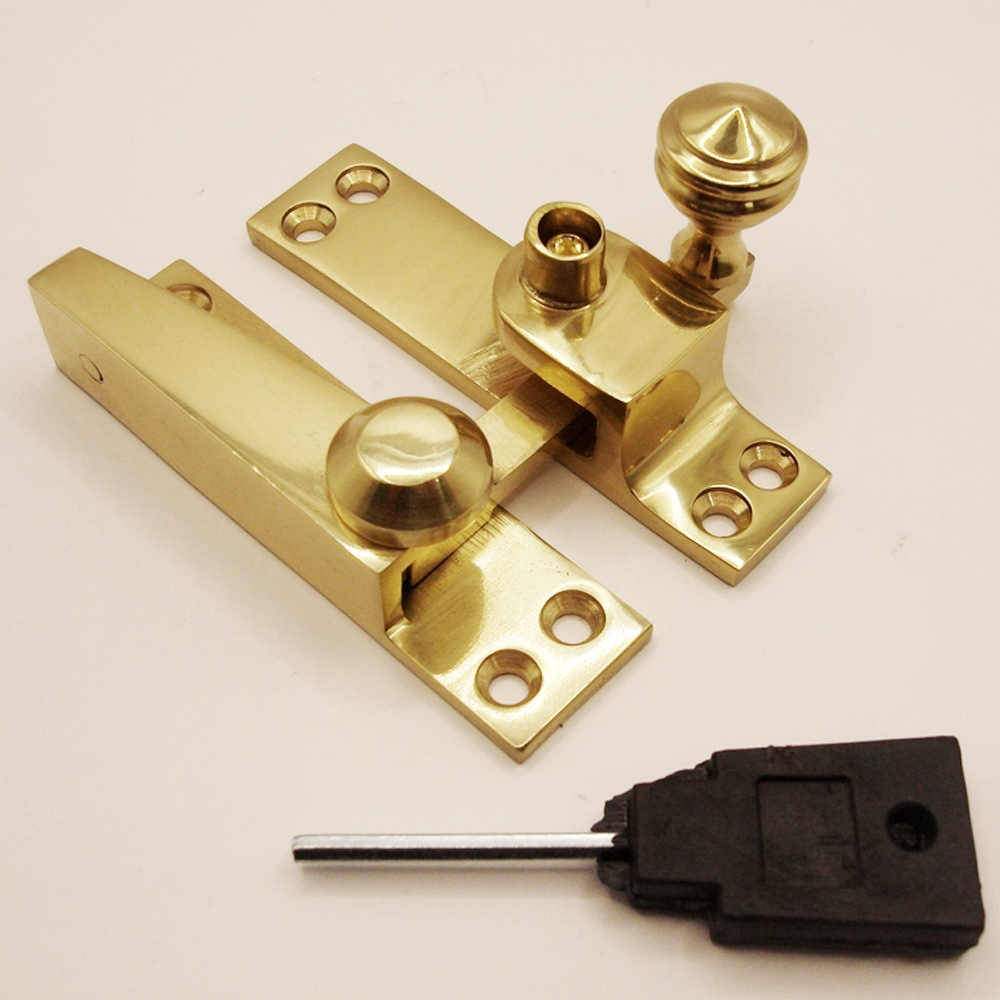 TWC003L/PB • Locking • Polished Brass • Forged Straight Arm Sash Fastener